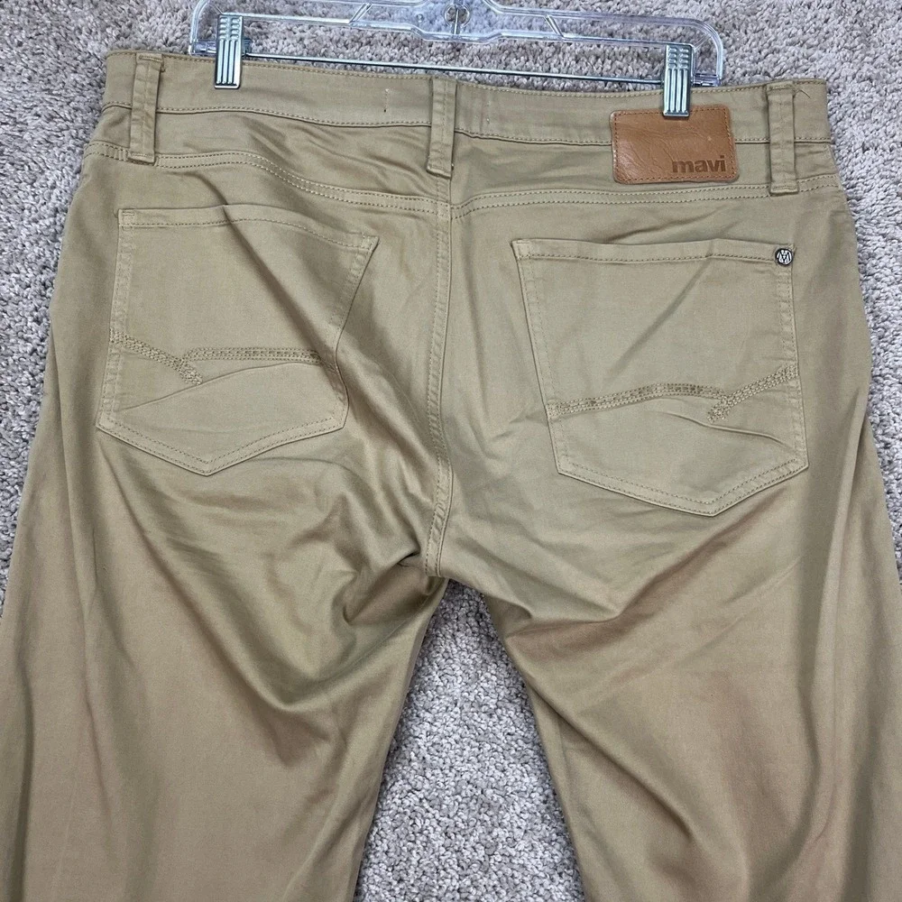 Mavi Mens Khaki Pants 34x32 Straight Leg Cotton Stretch Casual Everyday Wear EUC